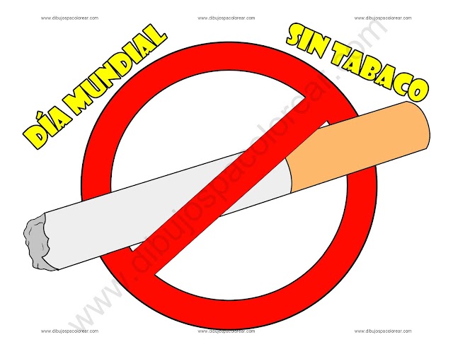 Día Mundial sin Tabaco dibujo a color y para colorear
